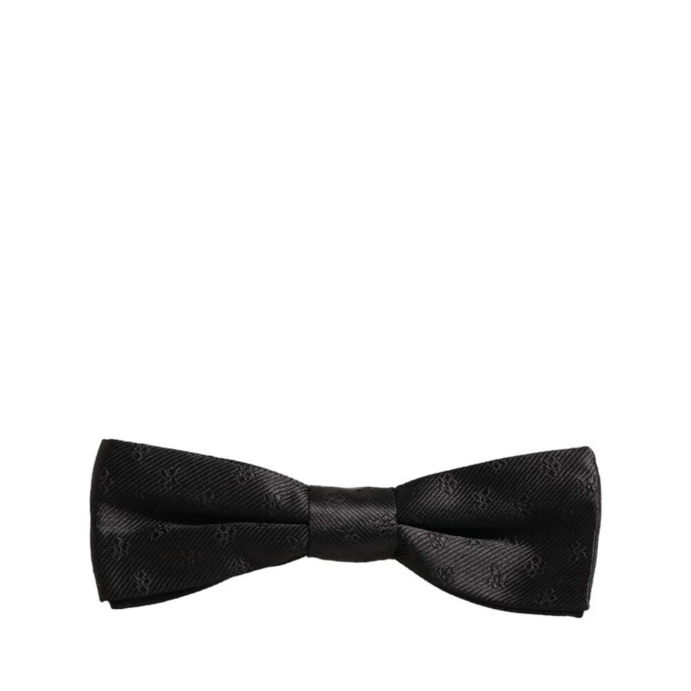Dolce & Gabbana Men Black Floral Silk Adjustable Neck Papillon Bow Men's Tie